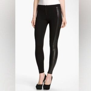 Alice + Olivia ponte / leather combo legging